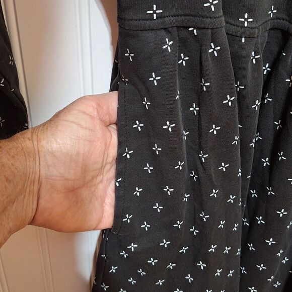 J G Hook Women’s Size L Shirtwaist Dress WASP Black 100% Cotton Long Sleeves VTG - Picture 5 of 7